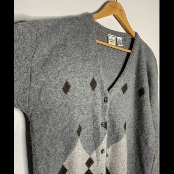 Boundary Waters wool blend argyle cardigan. XL - Picture 4 of 4